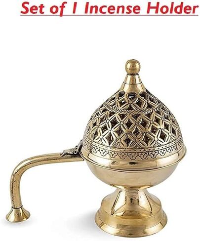 حامل مبخرة دونا دوب داني من النحاس من أورجانيكا بمقبض، لتنقية المنزل للمنزل والمكاتب والمعابد in Kuwait