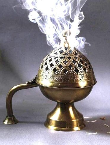 حامل مبخرة دونا دوب داني من النحاس من أورجانيكا بمقبض، لتنقية المنزل للمنزل والمكاتب والمعابد in Kuwait