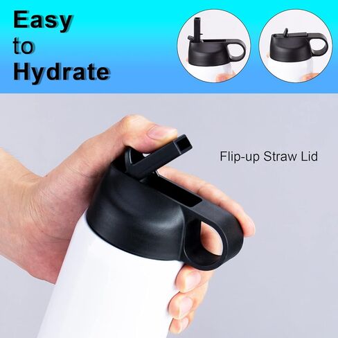 6 عبوات من زجاجات المياه للأطفال مع القش، 12 أونصة زجاجات مياه معزولة بالتسامي مخصصة بكميات كبيرة، مقاومة للتسرب وقابلة لإعادة الاستخدام للأولاد والبنات إلى المدارس الرياضية والسفر والتخييم، هدية يمكنك صنعها بنفسك، باللون الأبيض in Kuwait