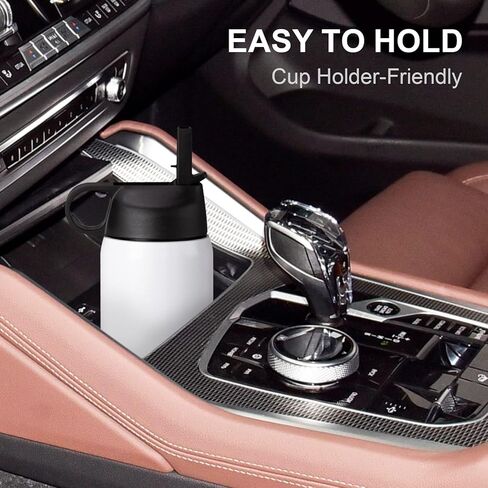 6 عبوات من زجاجات المياه للأطفال مع القش، 12 أونصة زجاجات مياه معزولة بالتسامي مخصصة بكميات كبيرة، مقاومة للتسرب وقابلة لإعادة الاستخدام للأولاد والبنات إلى المدارس الرياضية والسفر والتخييم، هدية يمكنك صنعها بنفسك، باللون الأبيض in Kuwait