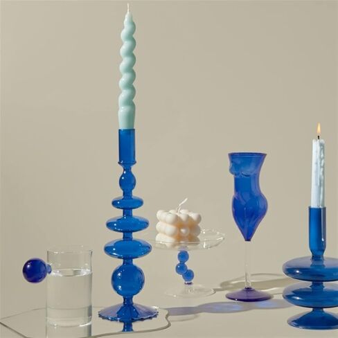 Christmas Candle Holder Taper Candle Holders Candlesticks Holders Retro Glass Classic Craft Candlesticks Holders for Wedding Decorations Glass Candle Holder (Color : Orange) in Saudi Arabia