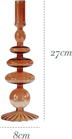 Christmas Candle Holder Taper Candle Holders Candlesticks Holders Retro Glass Classic Craft Candlesticks Holders for Wedding Decorations Glass Candle Holder (Color : Orange) in Saudi Arabia