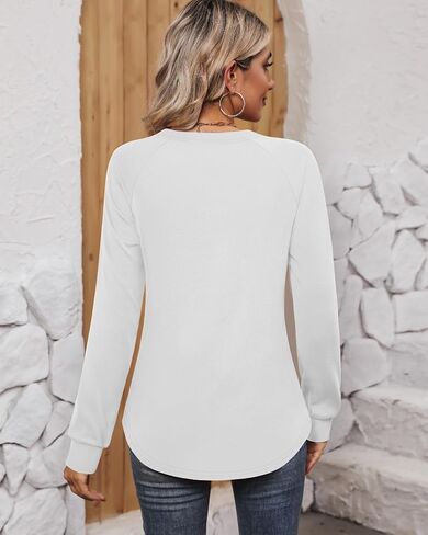 Ficerd 3 Pack Womens Long Sleeve Sweatshirt, Crewneck Loose Fit Casual Tunic Tops, Fall Winter Solid Basic Pullover in Saudi Arabia