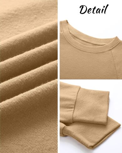 Ficerd 3 Pack Womens Long Sleeve Sweatshirt, Crewneck Loose Fit Casual Tunic Tops, Fall Winter Solid Basic Pullover in Saudi Arabia