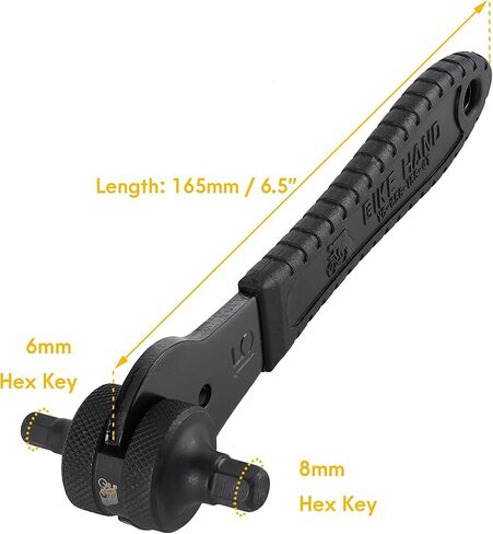 مجموعة أدوات إزالة تثبيت دواسة الدراجة من بايكهاند - مفتاح ربط مخروطي للدواسة 15 مم + سائق دواسة سداسية مفتاح ألين مزدوج الأطراف 6 مم و8 مم in Kuwait