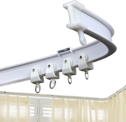 Bendable Plastic Metal Alloy Rod Flexible Window Curtain Track Poles Ceiling Mounting (300cm Ceiling Mount) in Saudi Arabia