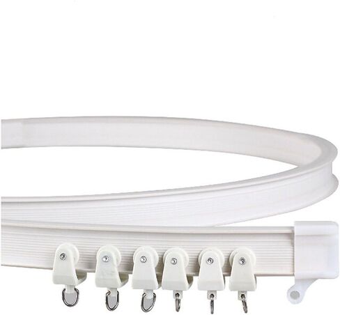 Bendable Plastic Metal Alloy Rod Flexible Window Curtain Track Poles Ceiling Mounting (300cm Ceiling Mount) in Saudi Arabia
