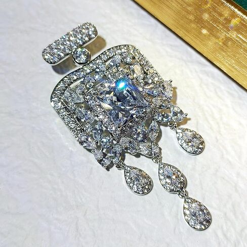 مذهلة واضحة مكعب الزركون عطر زجاجة دبوس بروش مع شرابة قطرة المسيل للدموع in Kuwait