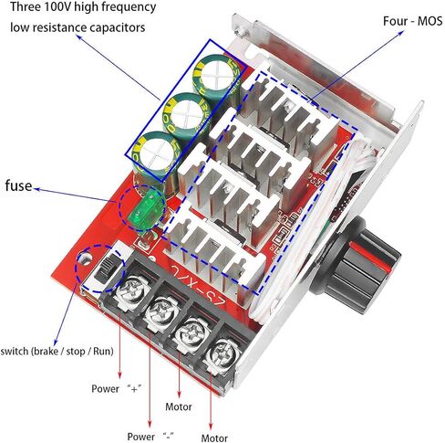 تيار مستمر 7-70 فولت 30A PWM HHO RC فرشاة محرك السرعة تحكم حاكم باهتة 12 فولت 24 فولت in Kuwait