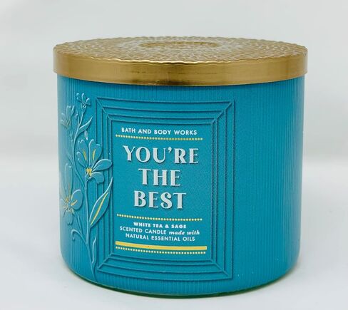 You're The Best: White Tea & Sage 3 Wick Candle 14.5 oz / 411 g [Made with Natural Essential Oil] in Saudi Arabia
