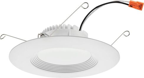 Juno RB56 SWW5 CP6 MW M2 RetroBasics Downlight Trim Kit, Switchable LED White, Baffle Trim, Switchable CCT, 2700K, 3000K, 4000K, and 5000K, 5- to 6-Inch, 6-Pack, Matte White in Saudi Arabia