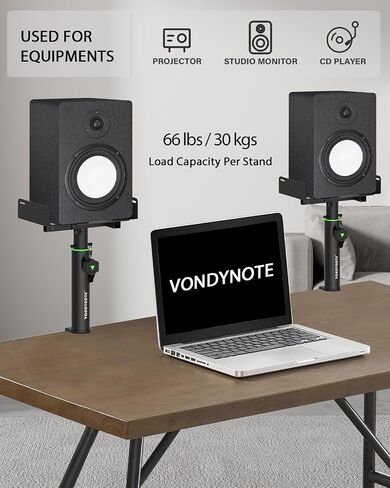 مجموعة Vondynote مكونة من 2 حامل شاشة استوديو مزدوج الجانب لقط على سطح المكتب، حامل مكبر صوت بارتفاع قابل للتعديل على الحائط، لوحة علوية قابلة للتمديد مثبتة بواسطة براغي in Saudi Arabia
