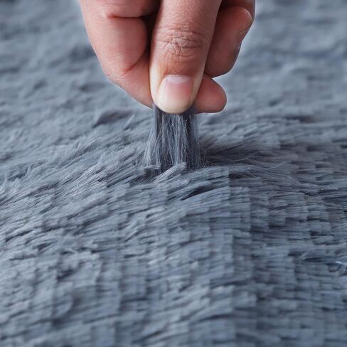 Luxury Fluffy Area Rugs, Super Soft Shaggy 4x6 Feet Rug for Bedroom Living Room, Upgrade Anti-Skid Durable Tie-Dyed Indoor Grey Carpets in Saudi Arabia