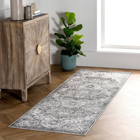 سجادة NuLOOM Maryanne Transitional Medallion Runner، مقاس 2' 6'' x 6'، رمادي in Saudi Arabia