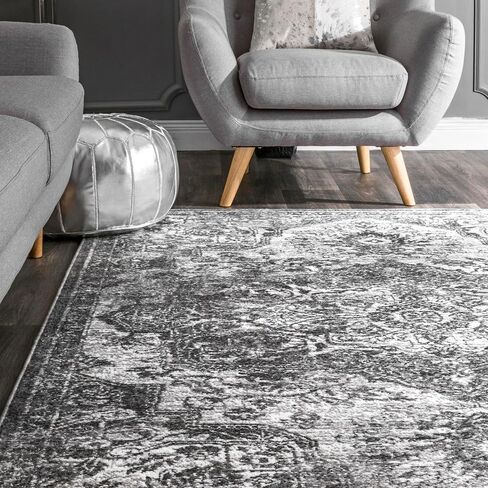 سجادة NuLOOM Maryanne Transitional Medallion Runner، مقاس 2' 6'' x 6'، رمادي in Saudi Arabia
