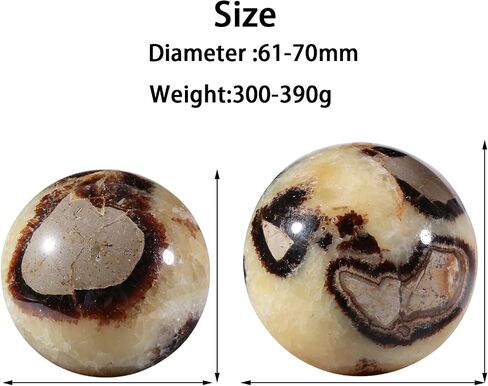 moonsix Natural Septarian Dragon Stone Sculpture Egg Shape Stone with Wooden Stand Crystal Figurine for Feng Shui Witch Decor, 2.36-2.95 inches in Kuwait