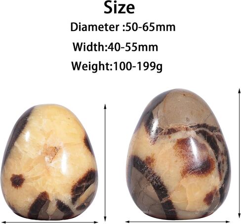 moonsix Natural Septarian Dragon Stone Sculpture Egg Shape Stone with Wooden Stand Crystal Figurine for Feng Shui Witch Decor, 2.36-2.95 inches in Kuwait