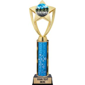 Crown Awards Walking Trophies, 11" Gold Star Walking Trophy with Engraving Included Prime
