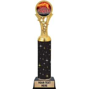 Crown Awards Grill Master Trophies, 11" Black Midnight Grill Master Trophy, Customize Now Prime