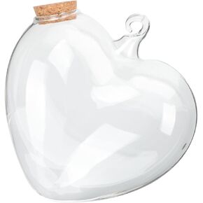 Origami Wishing Bottle Vase Glass Succulent Glass Empty Container Glass Containers with Lids Candy Star Decor Clear Glass Candy Jar Heart-shaped Wooden Bride
