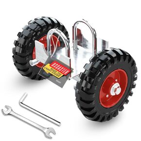 Rolling Gate 8inch Rubber Wheel Carrier for Driveway Chain Link Fence Metal Tube Gates Sliding Gates 600lb Capacity(1pack，Red)