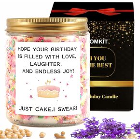 Happy Birthday Candle,Funny Birthday Gifts for Women Best Friend,Unique Sprinkle Candle Gifts for Women Men,Scented Candles Birthday Gifts for Her Girlfriend Bestie Sister Friend-6.3 oz