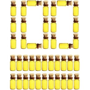 CTKcom 0.5 ml Mini Tiny Amber Glass Jars Bottles with Cork Stoppers Dark Brown Small Corks Bottles Glass Vials Tiny Bottles for Party Wedding Jewelry Making Miniature Altered Art (100)
