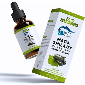 Maca, Shilajit, Cordyceps, Ashwagandha Liquid Drops | All Natural Ingredients | Promotes Relaxation,Supports Sleep and Cognitive Function | 1 Fl Oz