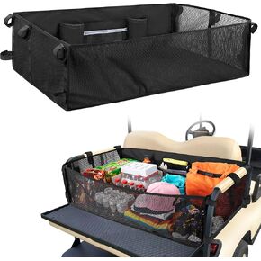 Golf Cart Cargo Net Bag for 4 Passenger, Golf Cart Storage Grocery Shopping Bag Compatible with Yamaha, Club Car DS/Precedent, EZGO TXT/RXV Model, Black