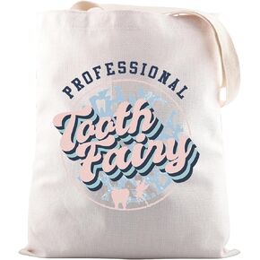 JNIAP Funny Dentistry Gift Professional Tooth Fairy Tote Bag Dental Hygienist Gift