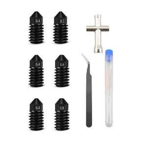 6PCS Hardened Steel Nozzle Fit for Bambu Lab A1/ A1 Mini Printer Hotend，0.2mm 0.4mm 0.6mm 0.8mm Removable Nozzle