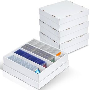 Trading Card Storage Box - 2 Rows, Cardboard Card Boxes holds 1100+ Top Loaders, Graded Card Case for PSA/BGS/HGA, Card Holders Organizer for Sports Cards, 4 Pack in Kuwait