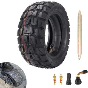 90/55-6 Scooter Tire & Inner Tube 10 inch Off Road Tire 10x3.0 Wider & Thicker Rubber Tire Motorcycle Electric Scooter Tires Outer Tire Replace for 90/55-6 80/65-6 Tyre Wheels