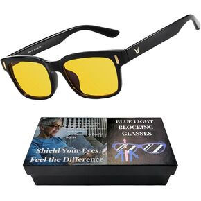 Blue Light Blocking Glasses: Shield Your Eyes from Harmful Screen Glare, Prevent Eye Fatigue, and Maintain Eye Health, for Computer, TV, Gaming,Women and Men - Includes Case