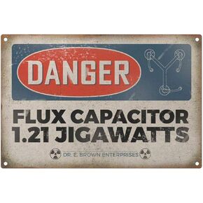 Personalized Danger Flux Capacitor Metal Sign, Retro Style Metal Sign Tin 8" X 12" inch.