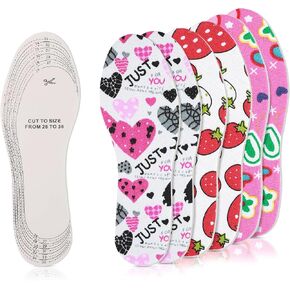 6 Pairs Shoe Insoles for Kids, Soft Memory Sponge Emulsion Shoe Inserts Breathable Heel Grips, Trim to Fit for Children Sports Spring Summer (Multi-Colored) in Saudi Arabia
