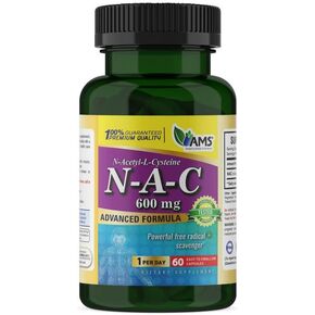 America Medic & Science NAC 600mg – NAC Supplement for Lung Health & Immune Support, Liver Support & Antioxidants – N-Acetyl-Cysteine – 60 Capsules (Pack of 1)
