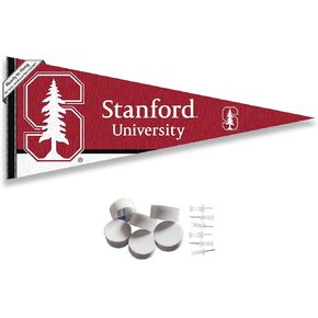 College Flags & Banners Co. Stanford Cardinal Pennant Flag and Wall Tack Mount Pads