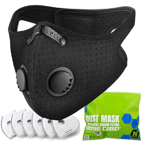 BASE CAMP Reusable N Plus Dust Mask, 360-Degree Seal with MNL Material Respirator Mask with 6 Filter-Face Mask for Dust, Pollen, Welding, Construction, Sanding, Yard Lawn, Paint, Woodworking