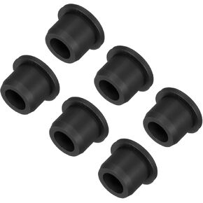 MECCANIXITY High Temp Silicone Plug Mount Dia 17mm/0.67 Inch T Shaped Solid Rubber Stopper Hole Plugs for Coating Plating Waterproof Sealing Plugs Black Pack of 6(OD 25mm/0.98 Inch)