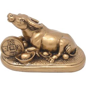 Chinese Zodiac Year of The Wealth Ox Lucky Statue Figurine-Bring in The Big Money W4242-2