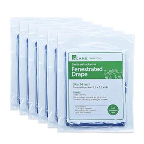 Vet Adhesive Fenestrated Surgical Drape Neuter Surgery Use for Cat|Dog Sterile Disposable (12 Pcak) (24''x35''(12 Pack))