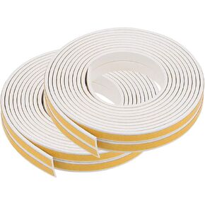 uxcell Foam Tape Adhesive Weather Stripping 9mm Wide 2mm Thick, 2.5 Meters Long White, 2Pcs