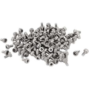 uxcell® M2x4mm Thread Hex Key Socket Head Knurl Cap Screws Bolts 100pcs