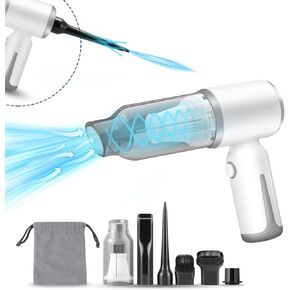 Handheld Vacuum Cleaner, Portable 8000PA Vacuum Cleaner, Cordless 3 in 1 Dust Buster, Air Blower, and Hand Pump, Includes Multi-Nozzles for Car, Office, Pets，Housekeeping, Inflation/Deflation