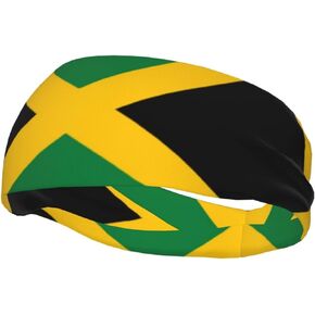 Retro Jamaica Flag Headbands Women Men Jamaican Flag Sweatbands Sport Headbands for Hiking,Cycling, Running,Tennis