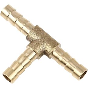 6mm Hose Barb Brass 3 Way Tee Connector Adaptor for Fuel Air Water Gas Oil Pipe