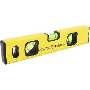 0-300mm Spirit Level, Magnetic Torpedo Level with adjustable screw and 45°/90°/180° Bubbles, Aluminum Ruler Measuring tool for Home decoration, Woodworking, carpentry, construction, plumbing