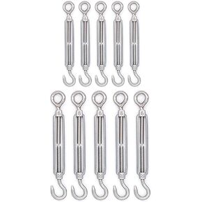 10pcs M6 Turnbuckles Best 304 Stainless Steel OC Hook Eye Wire Rope Tension-M6