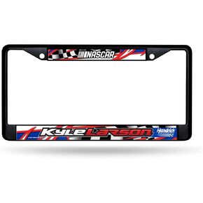 Kyle Larson No. 5 Officially Licensed Hendrick NASCAR License Plate Frame – Black Chrome Metal with Blue & Red Team Logo – Car, Truck, RV Motorsports Accessory for Racing Fans by Rico Industries